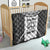 Custom Fiji Tapa Rugby Quilt Flying Fijian Black And White Version