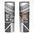 Custom Fiji Tapa Rugby Skinny Tumbler Flying Fijian Black And White Version