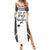 Custom Fiji Tapa Rugby Summer Maxi Dress Flying Fijian Black And White Version