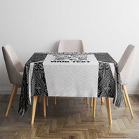 Custom Fiji Tapa Rugby Tablecloth Flying Fijian Black And White Version