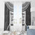 Custom Fiji Tapa Rugby Window Curtain Flying Fijian Black And White Version