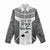 Custom Fiji Tapa Rugby Women Casual Shirt Flying Fijian Black And White Version