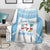 Custom Fiji Tapa Rugby Blanket Flying Fijian Blue And White Version