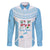 Custom Fiji Tapa Rugby Family Matching Off The Shoulder Long Sleeve Dress and Hawaiian Shirt Flying Fijian Blue And White Version