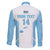 Custom Fiji Tapa Rugby Family Matching Puletasi and Hawaiian Shirt Flying Fijian Blue And White Version
