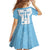 Custom Fiji Tapa Rugby Family Matching Tank Maxi Dress and Hawaiian Shirt Flying Fijian Blue And White Version