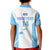 Custom Fiji Tapa Rugby Kid Polo Shirt Flying Fijian Blue And White Version