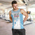 Custom Fiji Tapa Rugby Men Tank Top Flying Fijian Blue And White Version