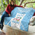 Custom Fiji Tapa Rugby Quilt Flying Fijian Blue And White Version