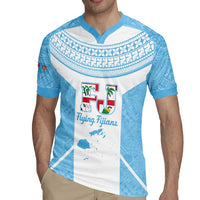 Custom Fiji Tapa Rugby Rugby Jersey Flying Fijian Blue And White Version