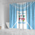 Custom Fiji Tapa Rugby Shower Curtain Flying Fijian Blue And White Version