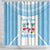 Custom Fiji Tapa Rugby Shower Curtain Flying Fijian Blue And White Version