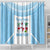 Custom Fiji Tapa Rugby Shower Curtain Flying Fijian Blue And White Version