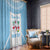 Custom Fiji Tapa Rugby Window Curtain Flying Fijian Blue And White Version