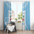Custom Fiji Tapa Rugby Window Curtain Flying Fijian Blue And White Version