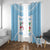 Custom Fiji Tapa Rugby Window Curtain Flying Fijian Blue And White Version
