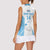 Custom Fiji Tapa Rugby Women Sleeveless Polo Shirt Flying Fijian Blue And White Version