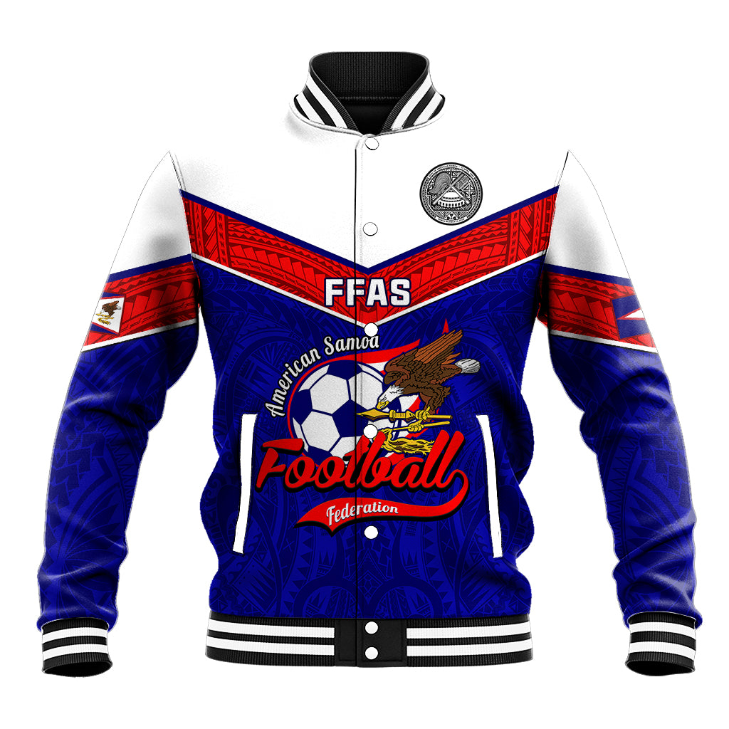 American Samoa Football Baseball Jacket Polynesian Sporty Style LT14 Unisex Blue - Polynesian Pride