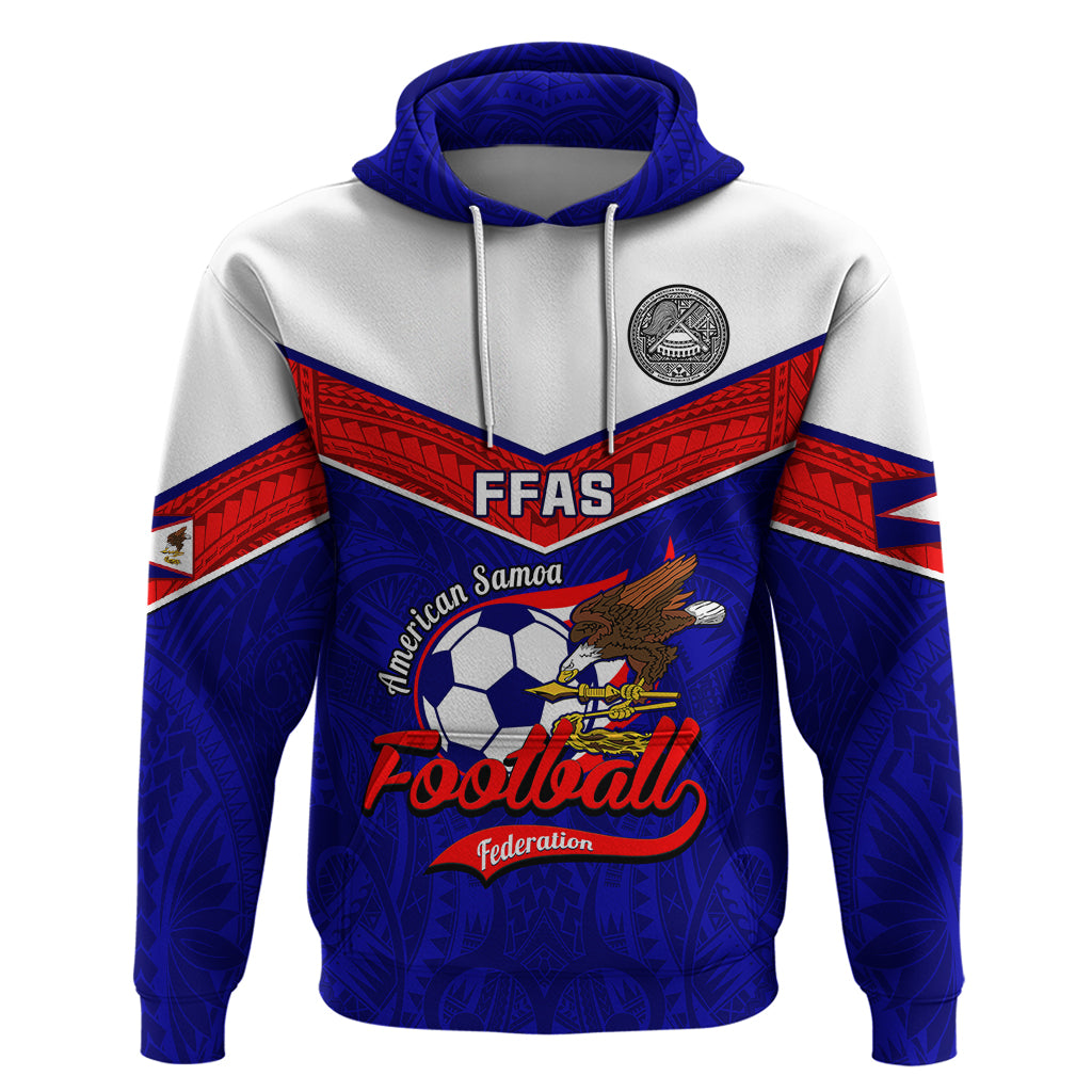 American Samoa Football Hoodie Polynesian Sporty Style LT14 Pullover Hoodie Blue - Polynesian Pride