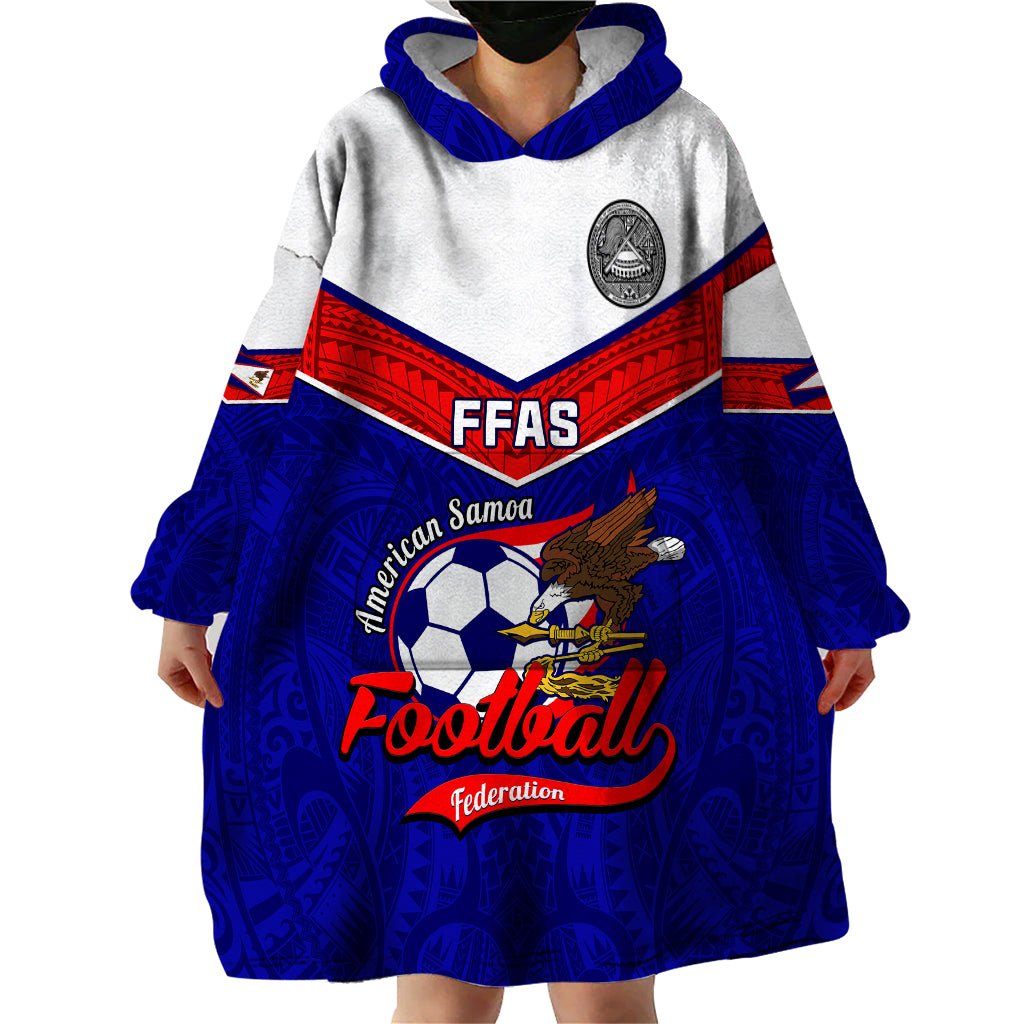 American Samoa Football Wearable Blanket Hoodie Polynesian Sporty Style LT14 - Polynesian Pride