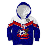 Personalised American Samoa Football Kid Hoodie Polynesian Sporty Style LT14 Hoodie Blue - Polynesian Pride