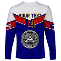 Personalised American Samoa Football Long Sleeve Shirt Polynesian Sporty Style LT14 - Polynesian Pride