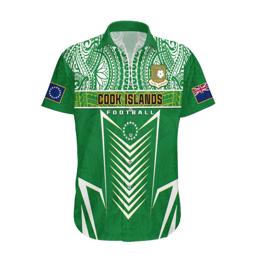 Cook Islands Football Hawaiian Shirt Go Kuki Airani Polynesian Sporty Style LT14 Green - Polynesian Pride