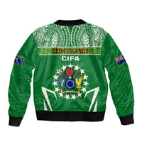 Cook Islands Football Sleeve Zip Bomber Jacket Go Kuki Airani Polynesian Sporty Style LT14 - Polynesian Pride