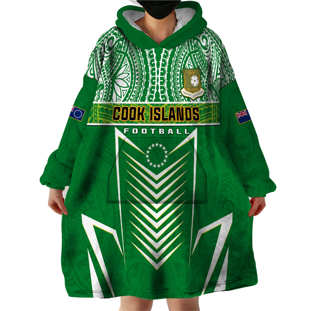 Cook Islands Football Wearable Blanket Hoodie Go Kuki Airani Polynesian Sporty Style LT14 - Polynesian Pride