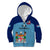 Personalised Fiji Football Kid Hoodie Fijian Tapa Pattern Sporty Style LT14 Zip Hoodie Blue - Polynesian Pride