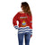 Kiribati Football Off Shoulder Sweater Polynesian Pattern Mix Kiribatian Flag LT14 - Polynesian Pride