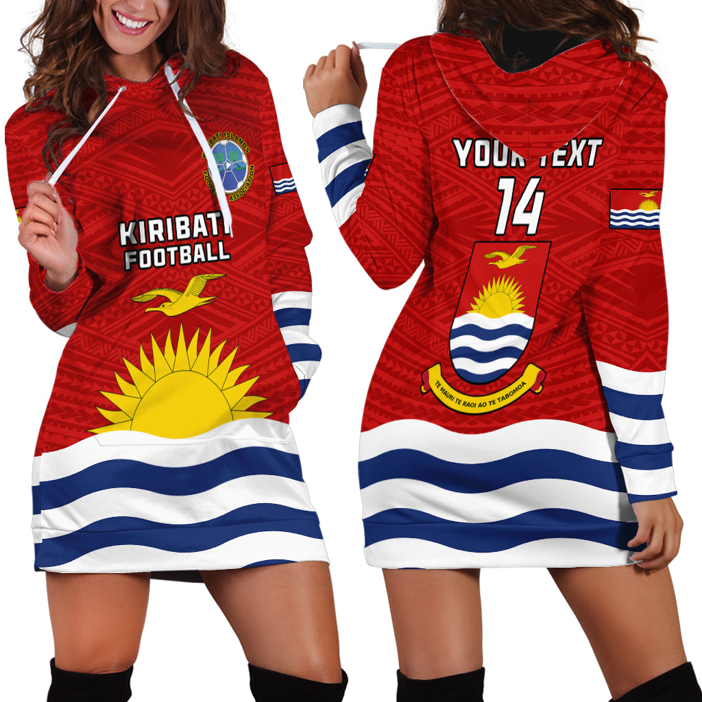 Personalised Kiribati Football Hoodie Dress Polynesian Pattern Mix Kiribatian Flag LT14 - Polynesian Pride