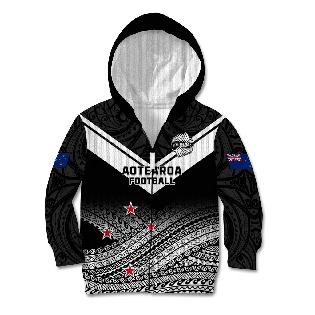 Aotearoa Football Kid Hoodie Go New Zealand Maori Fern Pattern LT14 - Polynesian Pride