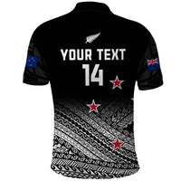 Custom Aotearoa Football Polo Shirt Go New Zealand Maori Fern Pattern LT14 - Polynesian Pride