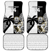 Custom Fiji And New Zealand Rugby Car Mats Aotearoa Silver Fern Mix Fijian Tapa Pattern