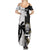 Custom Fiji And New Zealand Rugby Summer Maxi Dress Aotearoa Silver Fern Mix Fijian Tapa Pattern