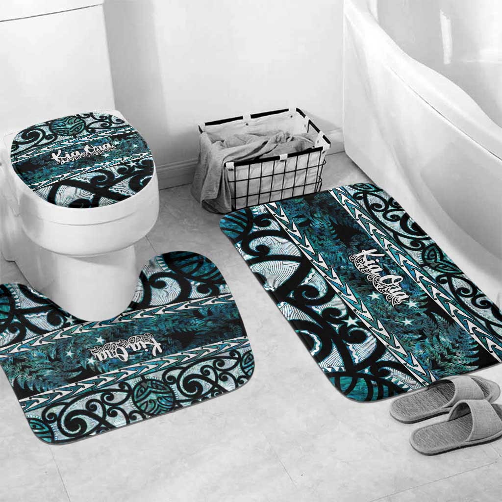 Kia Ora New Zealand Bathroom Set Aotearoa Proud Maori Paua Shell Silver Fern - Polynesian Pride