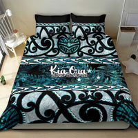 Kia Ora New Zealand Bedding Set Aotearoa Proud Maori Paua Shell Silver Fern - Polynesian Pride