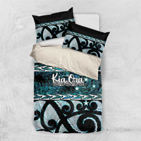 Kia Ora New Zealand Bedding Set Aotearoa Proud Maori Paua Shell Silver Fern - Polynesian Pride