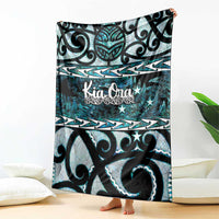 Kia Ora New Zealand Blanket Aotearoa Proud Maori Paua Shell Silver Fern - Polynesian Pride