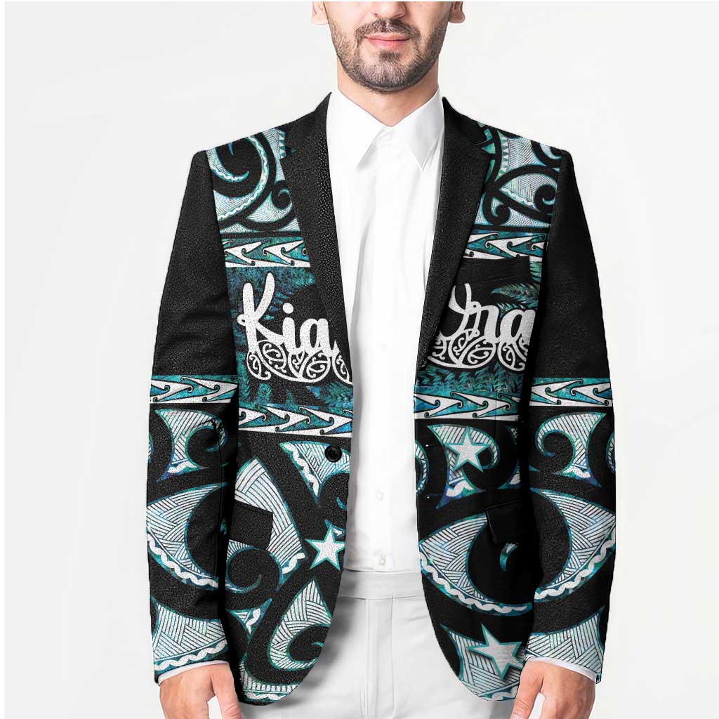 Kia Ora New Zealand Blazer Aotearoa Proud Maori Paua Shell Silver Fern - Polynesian Pride