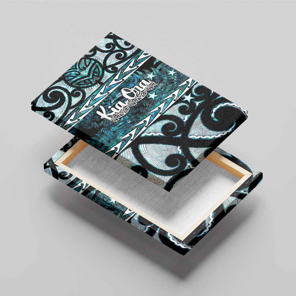 Kia Ora New Zealand Canvas Wall Art Aotearoa Proud Maori Paua Shell Silver Fern - Polynesian Pride