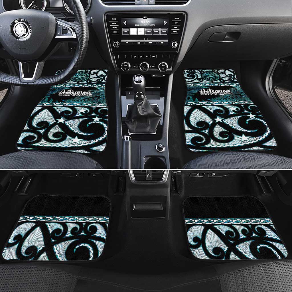Kia Ora New Zealand Car Mats Aotearoa Proud Maori Paua Shell Silver Fern - Polynesian Pride