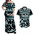 Kia Ora New Zealand Couples Matching Off Shoulder Maxi Dress and Hawaiian Shirt Aotearoa Proud Maori Paua Shell Silver Fern - Polynesian Pride