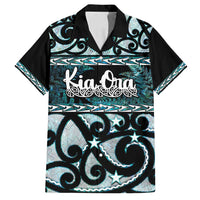 Kia Ora New Zealand Family Matching Long Sleeve Bodycon Dress and Hawaiian Shirt Aotearoa Proud Maori Paua Shell Silver Fern - Polynesian Pride