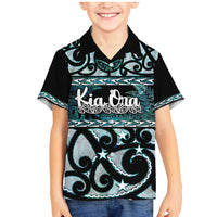 Kia Ora New Zealand Family Matching Mermaid Dress and Hawaiian Shirt Aotearoa Proud Maori Paua Shell Silver Fern - Polynesian Pride