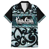 Kia Ora New Zealand Family Matching Off The Shoulder Long Sleeve Dress and Hawaiian Shirt Aotearoa Proud Maori Paua Shell Silver Fern - Polynesian Pride