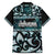 Kia Ora New Zealand Family Matching Short Sleeve Bodycon Dress and Hawaiian Shirt Aotearoa Proud Maori Paua Shell Silver Fern - Polynesian Pride