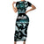 Kia Ora New Zealand Family Matching Short Sleeve Bodycon Dress and Hawaiian Shirt Aotearoa Proud Maori Paua Shell Silver Fern - Polynesian Pride