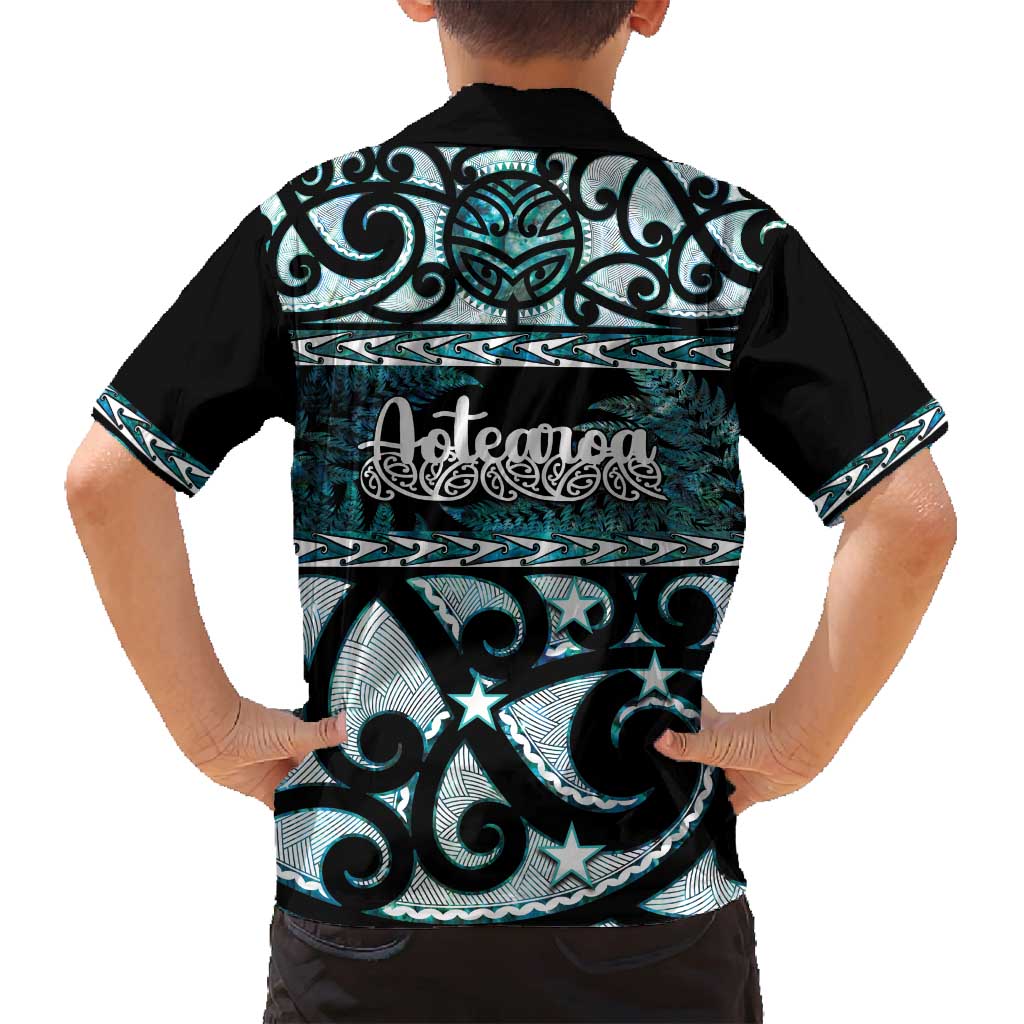 Kia Ora New Zealand Family Matching Summer Maxi Dress and Hawaiian Shirt Aotearoa Proud Maori Paua Shell Silver Fern - Polynesian Pride